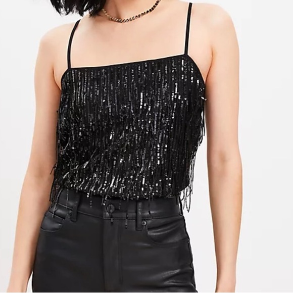 LOFT Tops - LOFT Sequin Square Neck Cami..Brand new